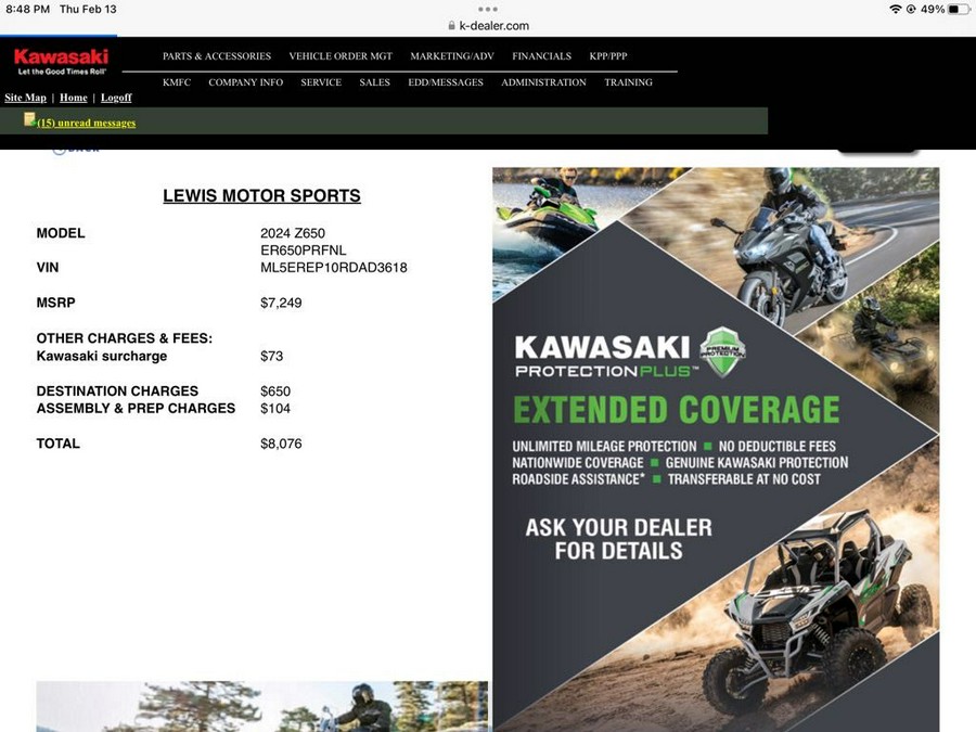 2024 Kawasaki Z650