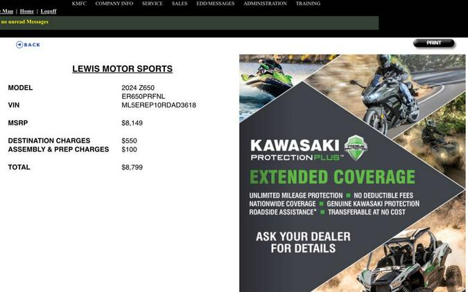 2024 Kawasaki Z650