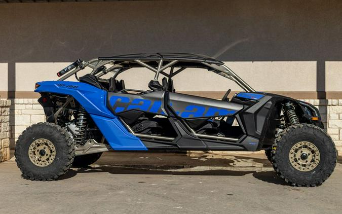 New 2024 CAN-AM MAVERICK X3 MAX X RS WITH SMARTSHOX TURBO RR DAZZLING BLUE AND CARBON BLACK