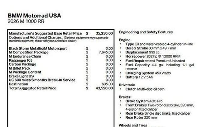 2026 BMW M 1000 RR