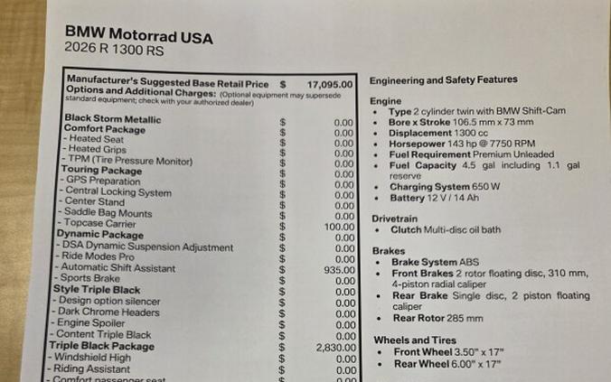 2026 BMW Motorrad R 1300 RS