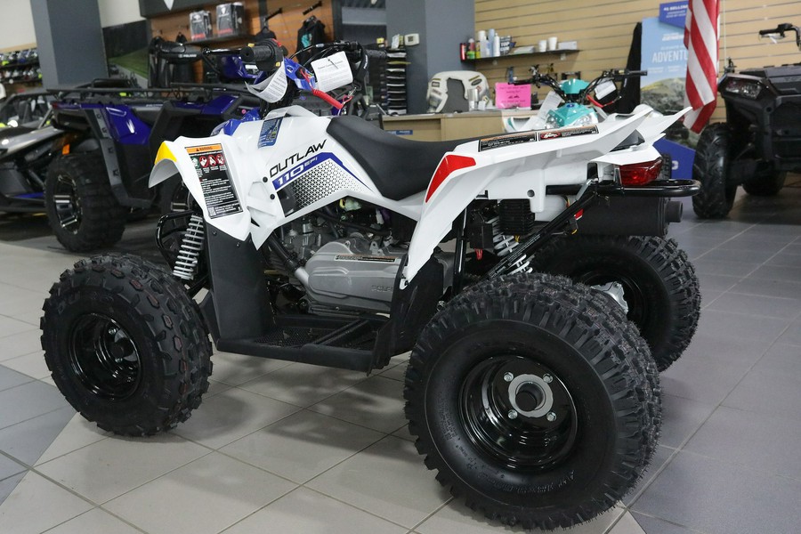 2024 Polaris Industries Outlaw 110 BRIGHT WHITE/POLARIS BLUE