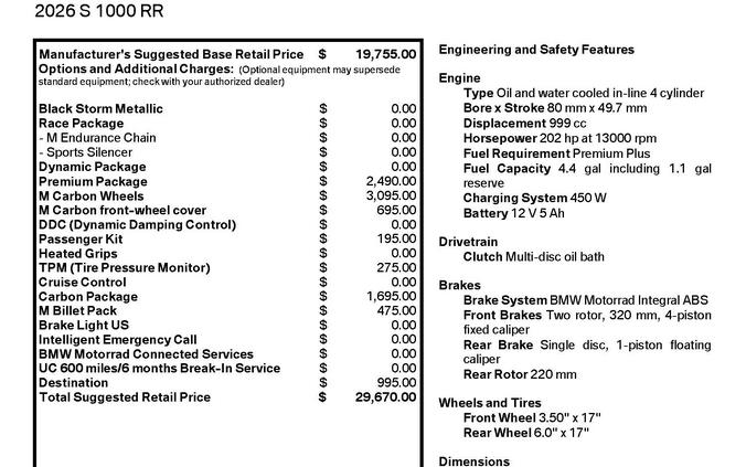 2026 BMW S 1000 RR