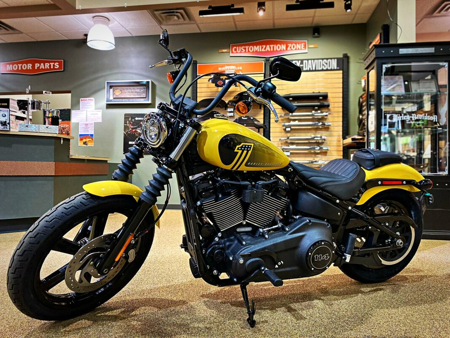 2023 Harley-Davidson Street Bob 114 Industrial Yellow/Vivid Black – Black Fi