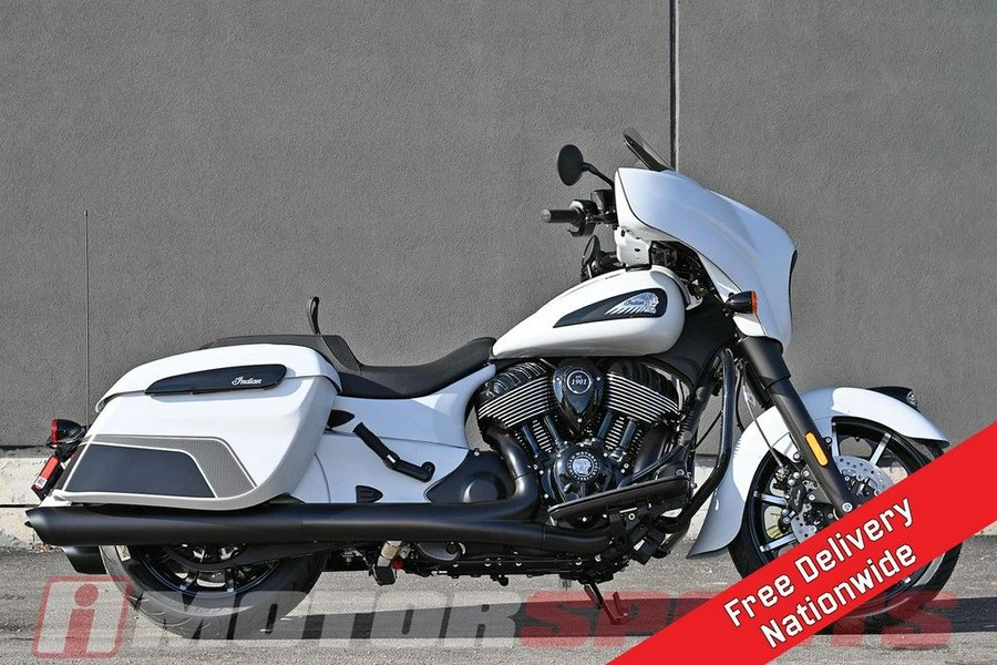 2024 Indian Motorcycle® Chieftain® Dark Horse® w/Powerband Audio Pkg Ghost White Metallic Smoke wit