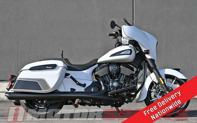 2024 Indian Motorcycle® Chieftain® Dark Horse® w/Powerband Audio Pkg Ghost White Metallic Smoke wit