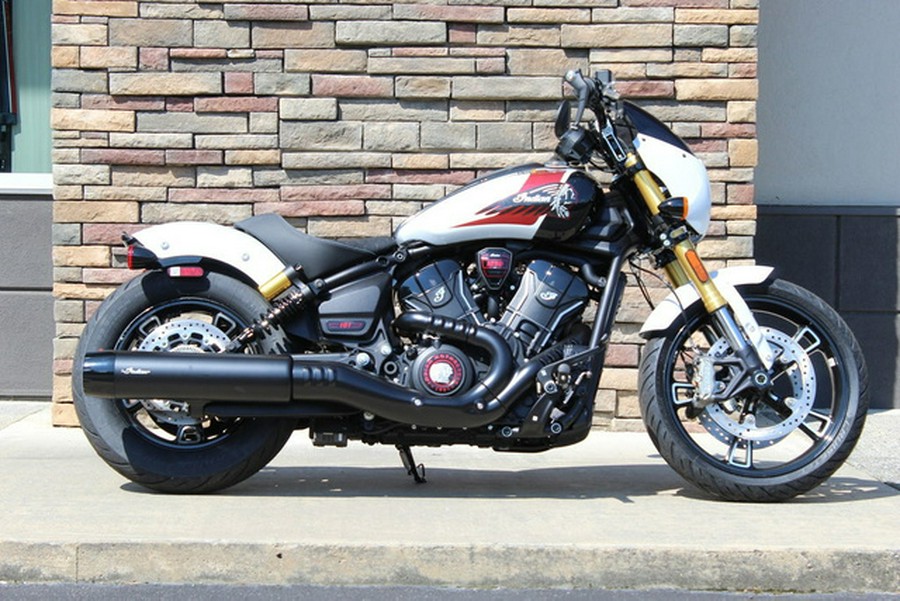 2025 Indian 101 Scout Ghost White Metallic With Graphics