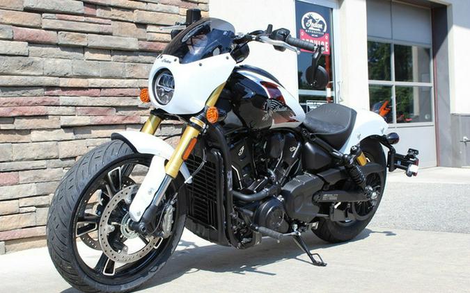 2025 Indian 101 Scout Ghost White Metallic With Graphics