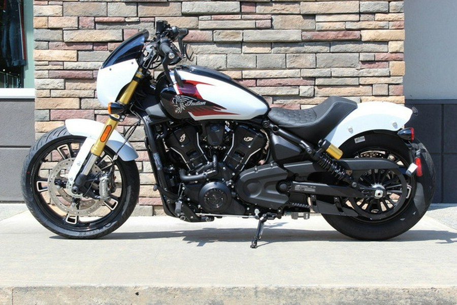 2025 Indian 101 Scout Ghost White Metallic With Graphics