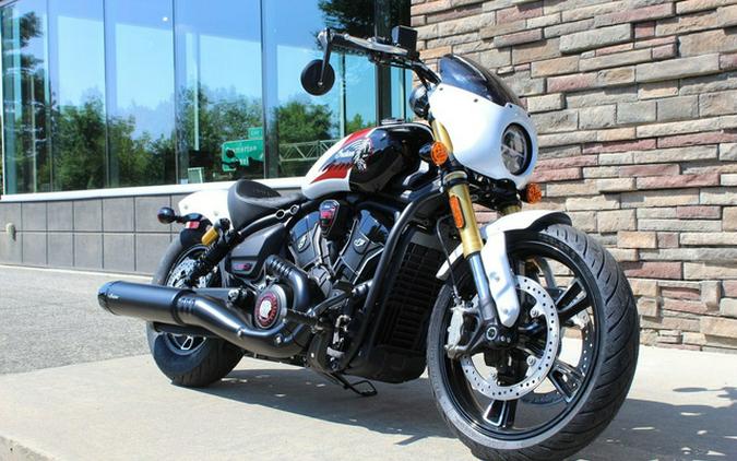 2025 Indian 101 Scout Ghost White Metallic With Graphics