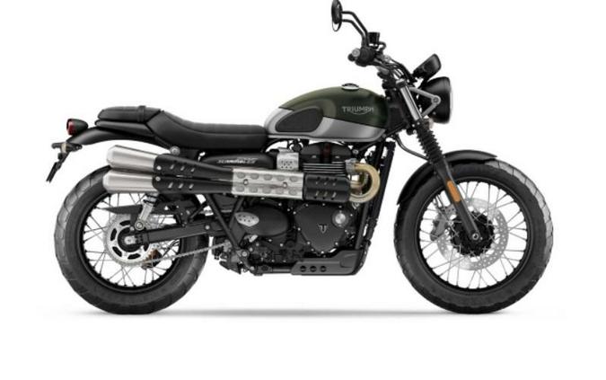 2019 Triumph Street Scrambler Matt Khaki and Aluminum Silver