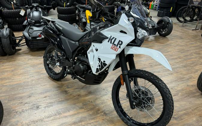 2025 Kawasaki KLR 650 S Pearl Crystal WhiteMetallic Carbon Gray
