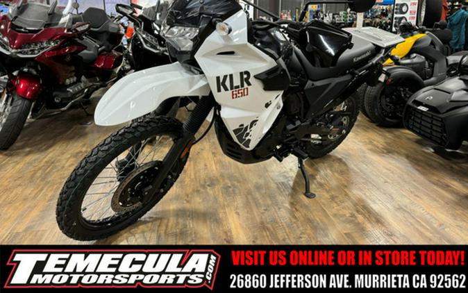 2025 Kawasaki KLR 650 S Pearl Crystal WhiteMetallic Carbon Gray