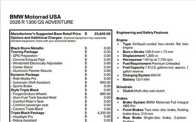 2026 BMW R 1300 GS Adventure