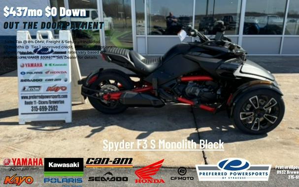 2024 Can-Am Spyder F3 S Monolith Black