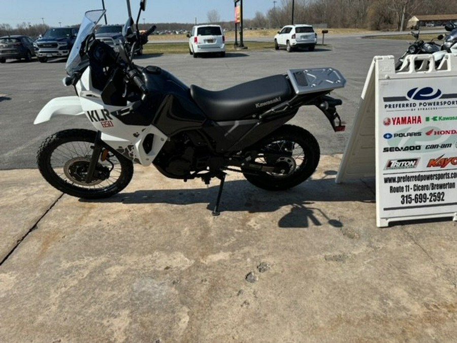 2024 Kawasaki KLR 650 Pearl Crystal White/Metallic Carbon Gray