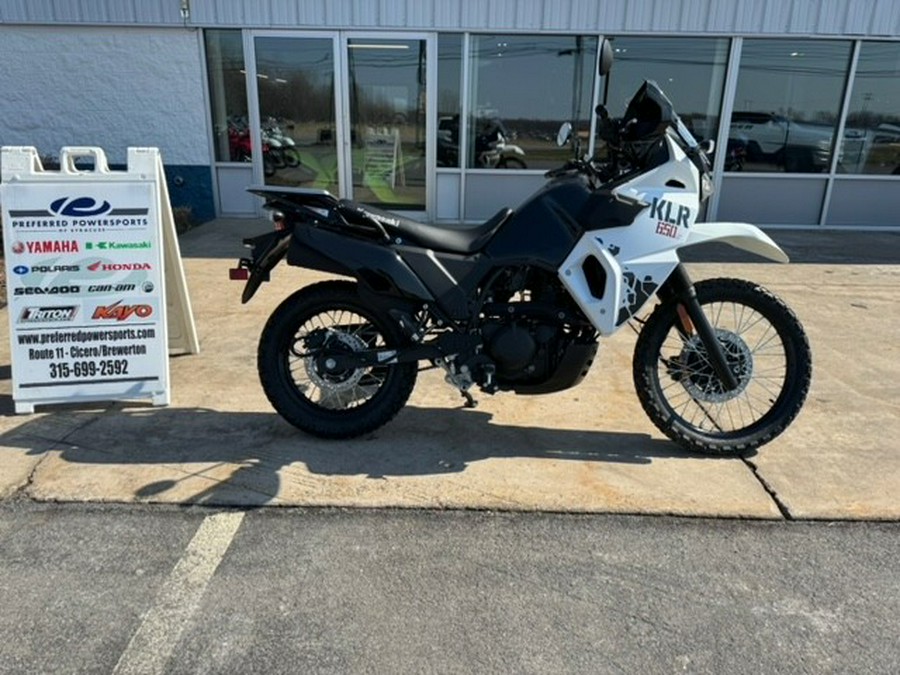 2024 Kawasaki KLR 650 S Pearl Crystal White/Metallic Carbon Gray