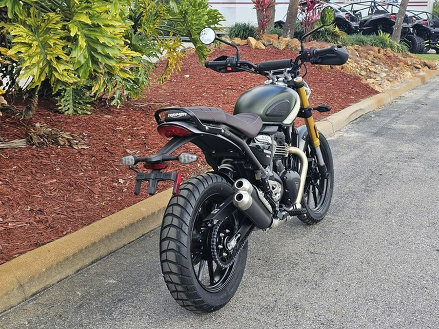 2024 Triumph Scrambler 400 X Matte Khaki Green / Fusion White