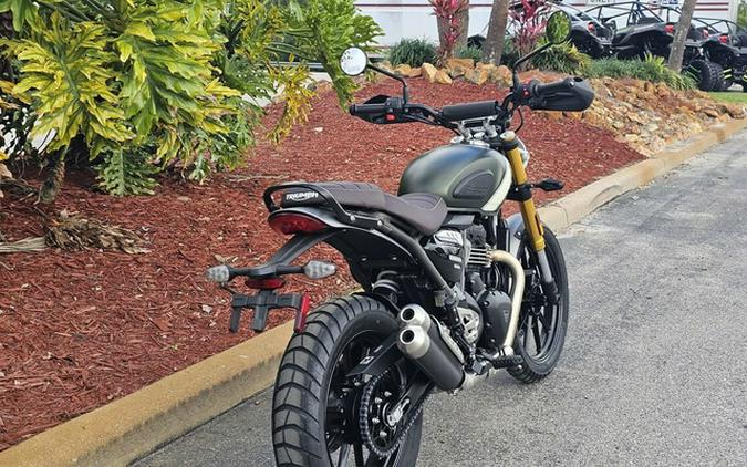 2024 Triumph Scrambler 400 X Matte Khaki Green / Fusion White