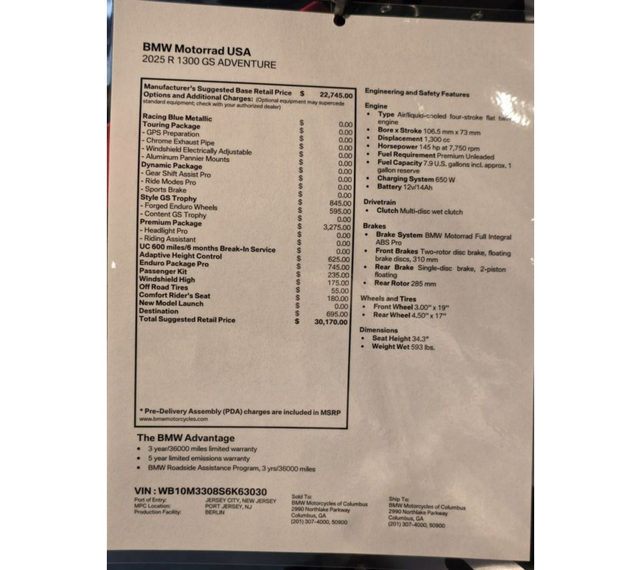 2025 BMW R 1300 GS Adventure