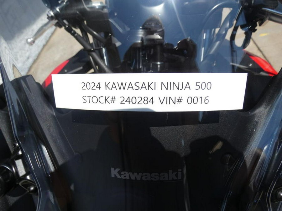 2024 Kawasaki Ninja® 500 ABS Passion Red/Metallic Flat Spark Black