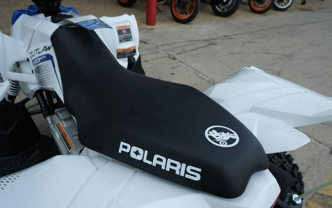 New 2025 POLARIS OUTLAW 110 EFI BRIGHT WHITE AND BLUE