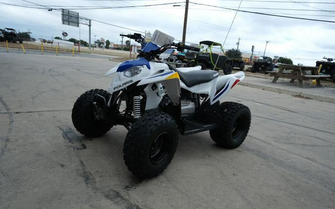 New 2025 POLARIS OUTLAW 110 EFI BRIGHT WHITE AND BLUE