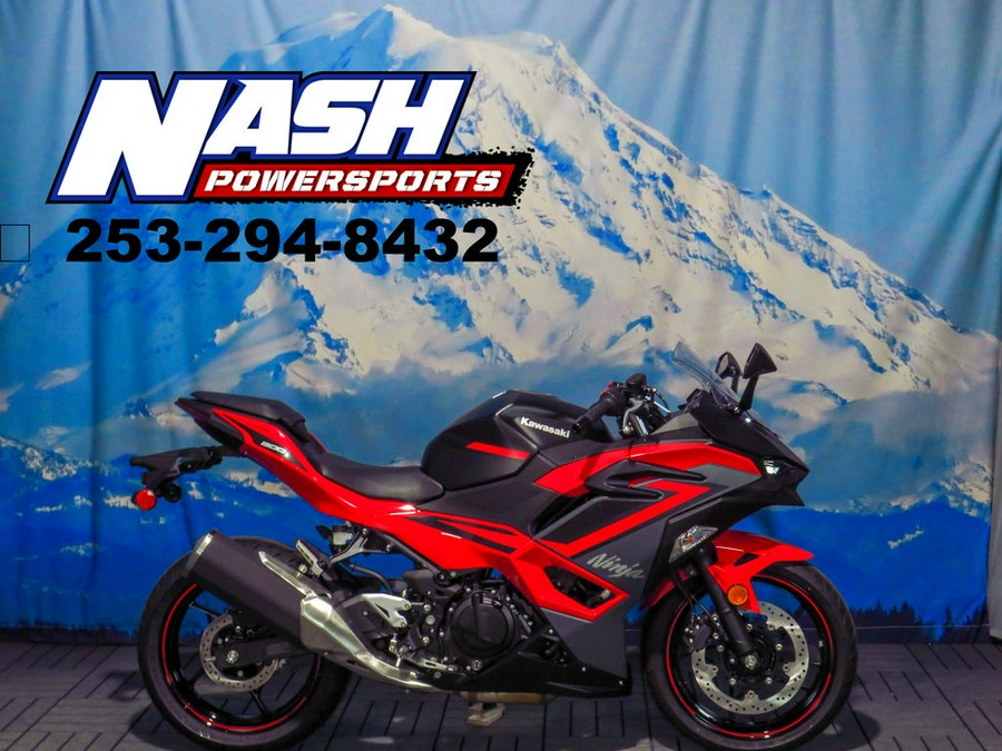 2024 Kawasaki Ninja® 500 ABS Passion Red/Metallic Flat Spark Black