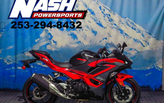 2024 Kawasaki Ninja® 500 ABS Passion Red/Metallic Flat Spark Black