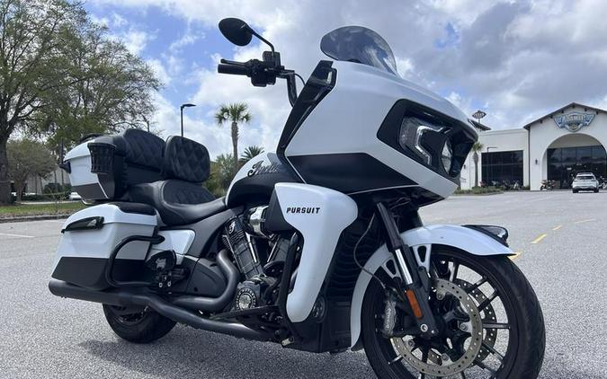 2024 Indian Motorcycle® Pursuit® Dark Horse® w/PowerBand Audio Pkg Icon Ghost White Metallic Smoke