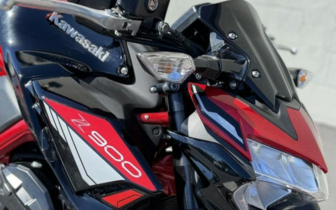 2024 Kawasaki Z900 ABS Candy Persimmon Red/Ebony ABS Metallic Spark BlackMetallic Matte Dark Gray