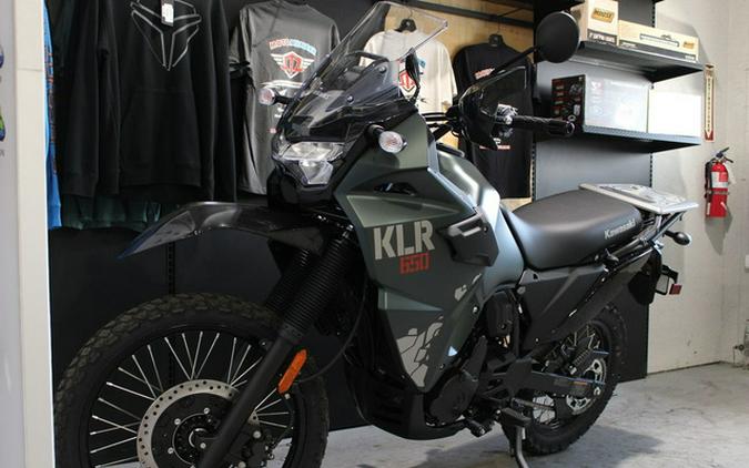 2025 Kawasaki KLR650 Metallic Matte Old School Green ABS