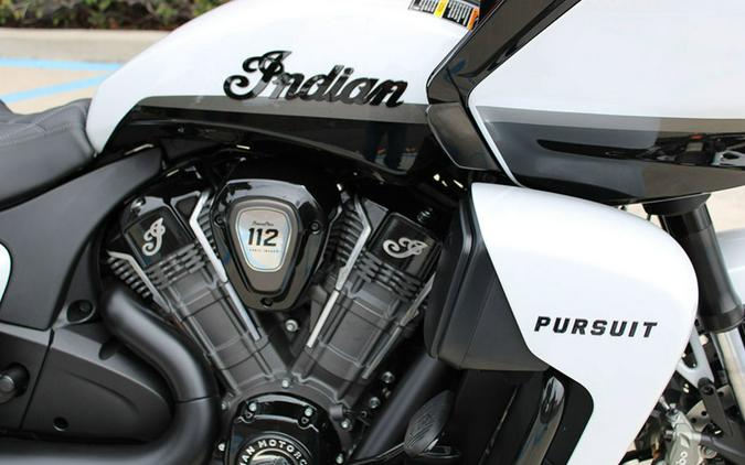 2026 Indian Motorcycle® Pursuit® Dark Horse® 112 w/ PowerBand Audio Ghost White Metallic with Black
