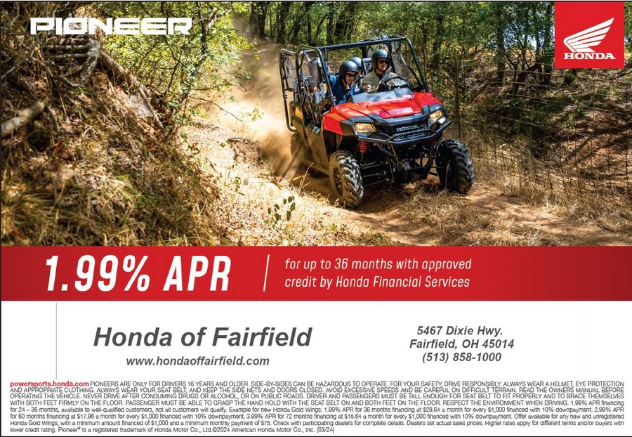 2024 Honda PIONEER 700-4 DELUXE