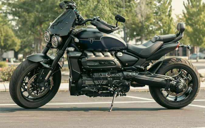 2025 Triumph Rocket 3 Storm GT Matte Sapphire Black and Satin Pacific Blue