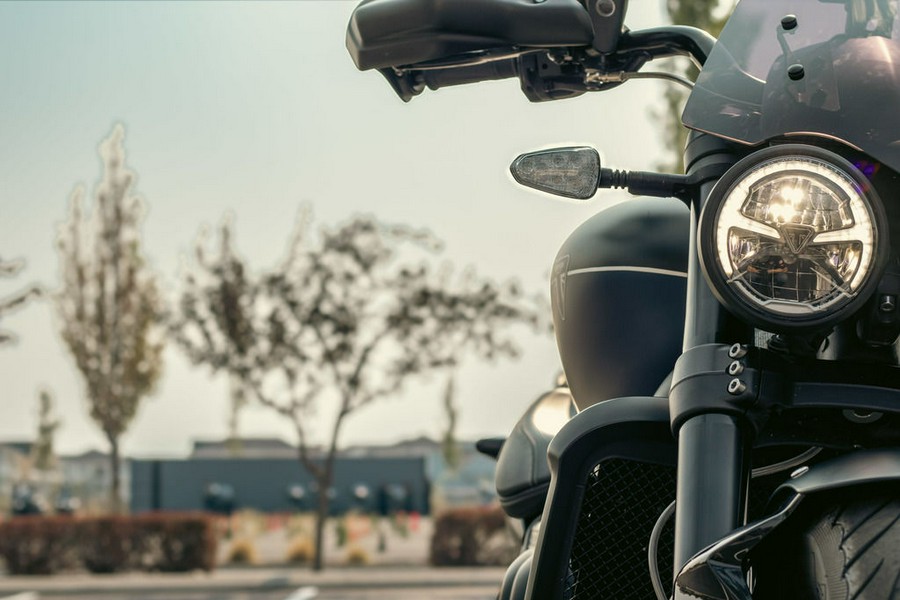 2025 Triumph Rocket 3 Storm GT Matte Sapphire Black and Satin Pacific Blue