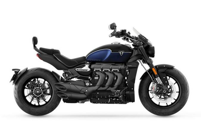 2025 Triumph Rocket 3 Storm GT Matte Sapphire Black and Satin Pacific Blue