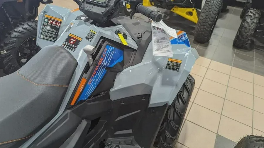 New 2024 POLARIS SCRAMBLER 850 STORM GRAY AND RADAR BLUE