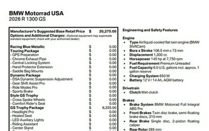 2026 BMW R 1300 GS