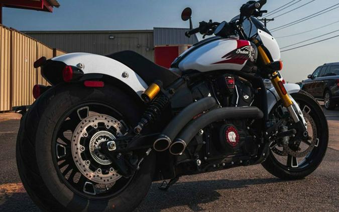 2025 Indian 101 Scout Ghost White Metallic With Graphics