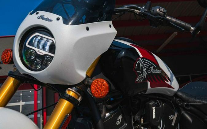 2025 Indian 101 Scout Ghost White Metallic With Graphics