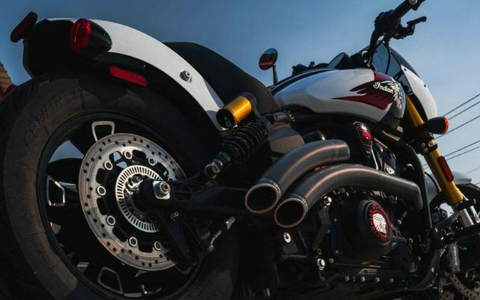 2025 Indian 101 Scout Ghost White Metallic With Graphics