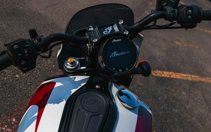 2025 Indian 101 Scout Ghost White Metallic With Graphics
