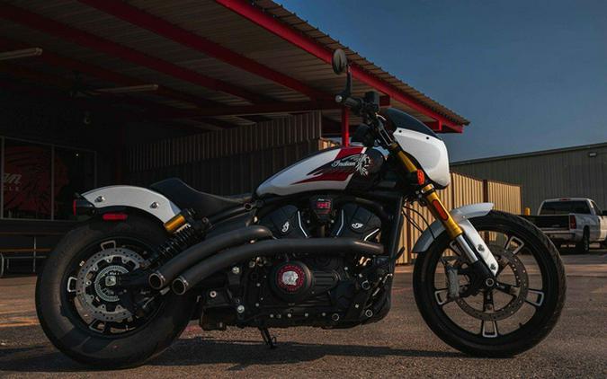2025 Indian 101 Scout Ghost White Metallic With Graphics