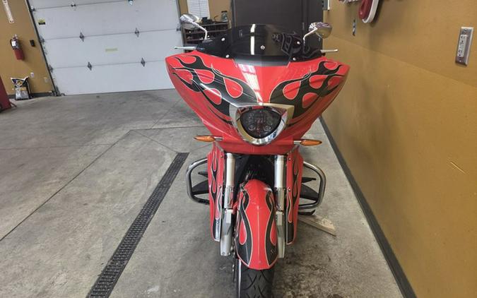 2015 Victory Motorcycles Cross Country Havasu Red with Black Flames Gloss Titanium Metallic