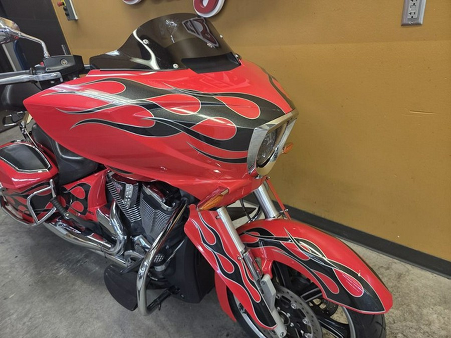 2015 Victory Motorcycles Cross Country Havasu Red with Black Flames Gloss Titanium Metallic