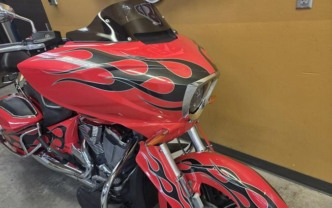 2015 Victory Motorcycles Cross Country Havasu Red with Black Flames Gloss Titanium Metallic