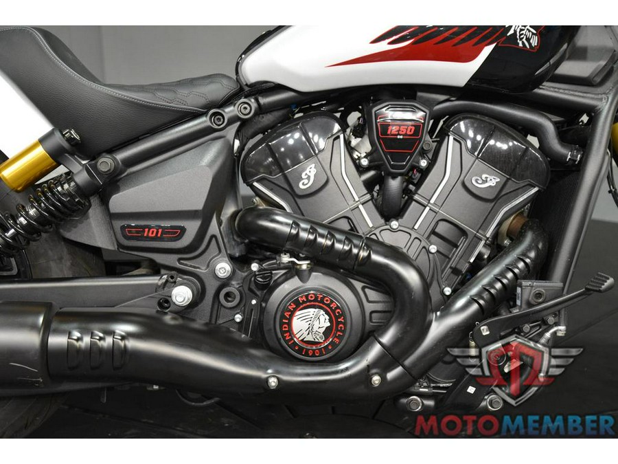2025 Indian Motorcycle 101 SCOUT Ghost White Metallic with Graphics