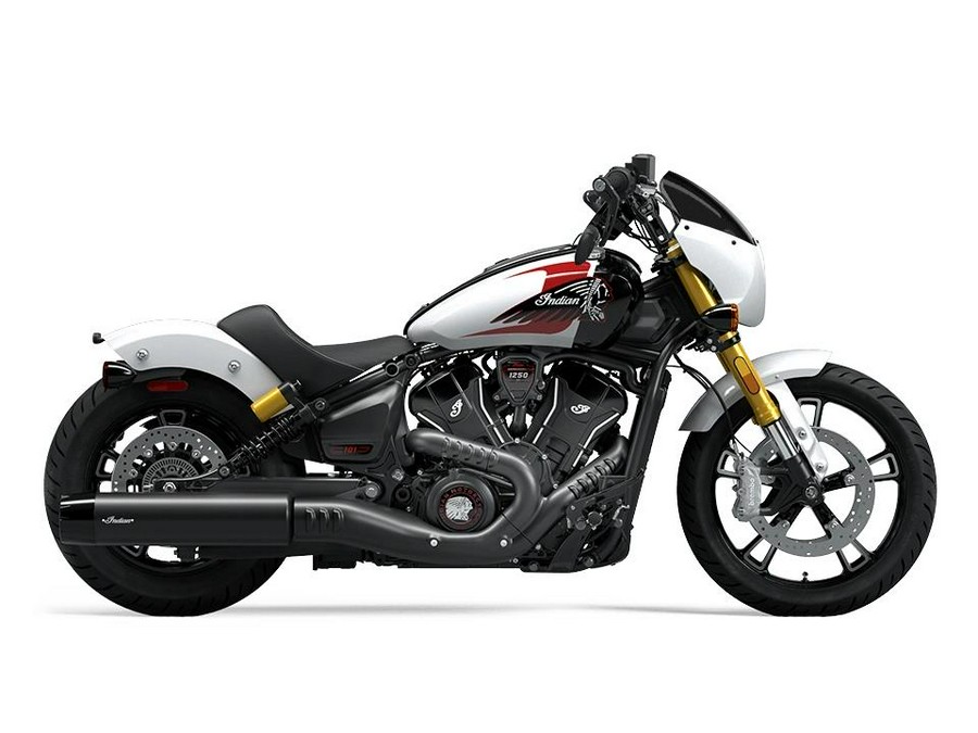2025 Indian Motorcycle 101 SCOUT Ghost White Metallic with Graphics