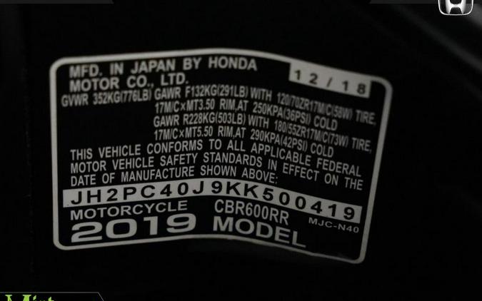 2019 Honda CBR600RR
